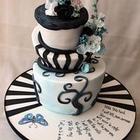 Corpse Bride inspired wedding cake