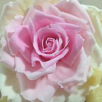 Large Pink and Yellow Icing Rose