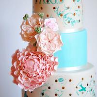 Mon Amour Wedding Cake by Mericakes 
