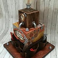 Vintage and steampunk cake for an electrician