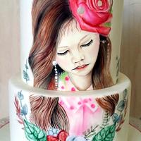 Painted cake - "Make a Wish"