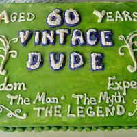 Vintage Dude 60 buttercream cake