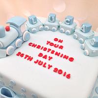 Train Christening cake 