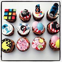 80's themed cupcakes