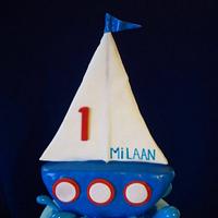Nautical 1st birthday cake
