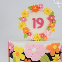 Colourful 19th Birthday Cake