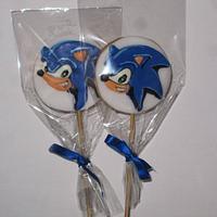 sonic cookies on a stick