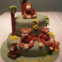 2 tier monkey cake