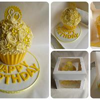 80th birthday giant cupcake