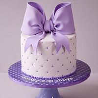 21st Purple Bow Cake