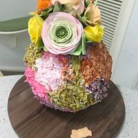 Birthday cake - creamy goodness inside royal icing/chocolate shell