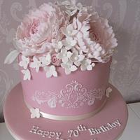 Pretty Pink Peony Cake....x.