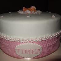 The christening cake - for girls