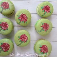 Hand painted Rose Macaroons