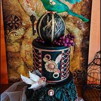 Steampunk Vineyard Wedding Cake