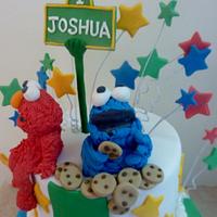 Elmo and Cookie monster cake
