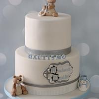 Teddy Bear Baptism Cake