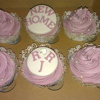 New Home diamond cupcakes with initials