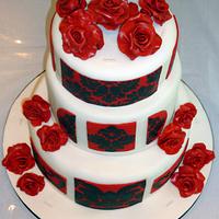Damask Wedding Cake 