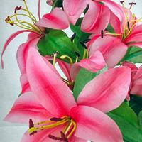 Wafer paper Lilies for a bouquet