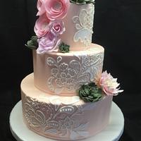 Dahlia wedding cake