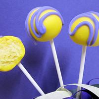 Purple and Yellow Cake Pops