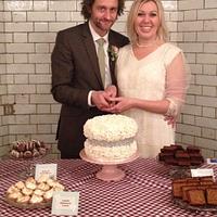 Silver and frills wedding cake