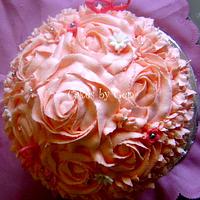 Vanilla Buttercream Rose Swirl Giant Cupcake