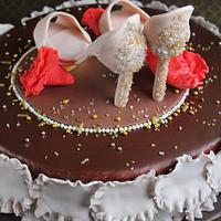 Sparkly High Heels Triple Chocolate Cake