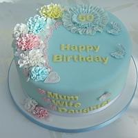 Vintage floral Birthday Cake