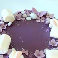 Purple dripping cake