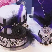 purple and black cake