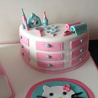 21st spa cake with hello kitty