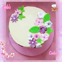 Ganached flower cake