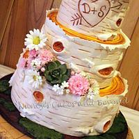 Birch Tree Wedding Cake