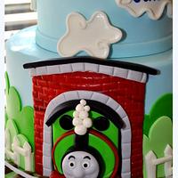 Thomas the Train Village Cake