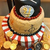 Pirate Theme Topsy Turvy Cake