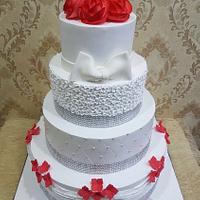 Whipped cream  wedding cake 