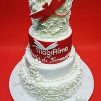 White & Red Cake