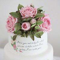 Literary themed wedding cake