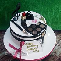Karen and Carly - Chanel Make Up birthday cake