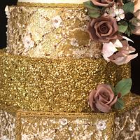 Royal gold wedding cake