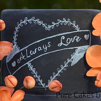 "Orange Orchids" Wedding cake