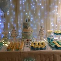 Frozen Cake and dessert table