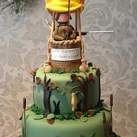 Hunting by hot air balloon cake