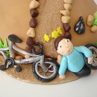 bike and mountain cake