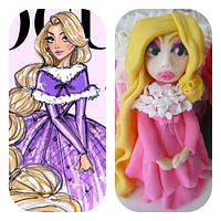 Couture Princess Rapunzel Gumpaste Figurine