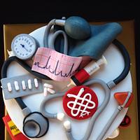 Celebration cake for medical doctors