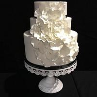 Rose Burst Wedding Cake