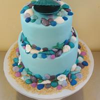 Shells and Mermaid Birthday Cake